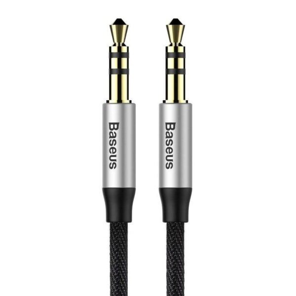 Kabel audio mini jack 3,5mm AUX Baseus Yiven 1m (czarno-srebrny)