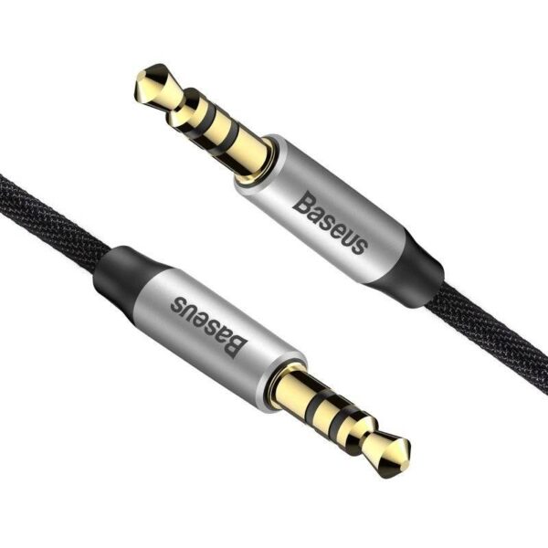 Kabel audio mini jack 3,5mm AUX Baseus Yiven 1m (czarno-srebrny) - obrazek 2