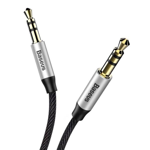 Kabel audio mini jack 3,5mm AUX Baseus Yiven 1m (czarno-srebrny) - obrazek 3