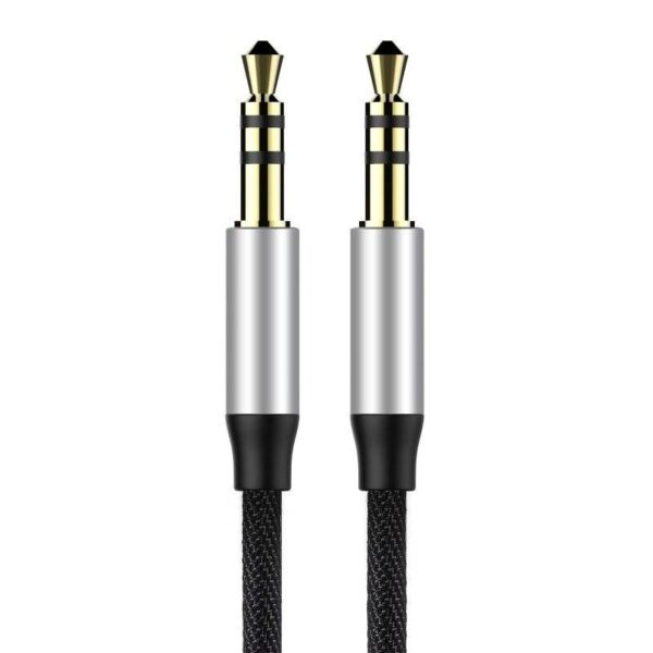 Kabel audio mini jack 3,5mm AUX Baseus Yiven 1m (czarno-srebrny) - obrazek 5