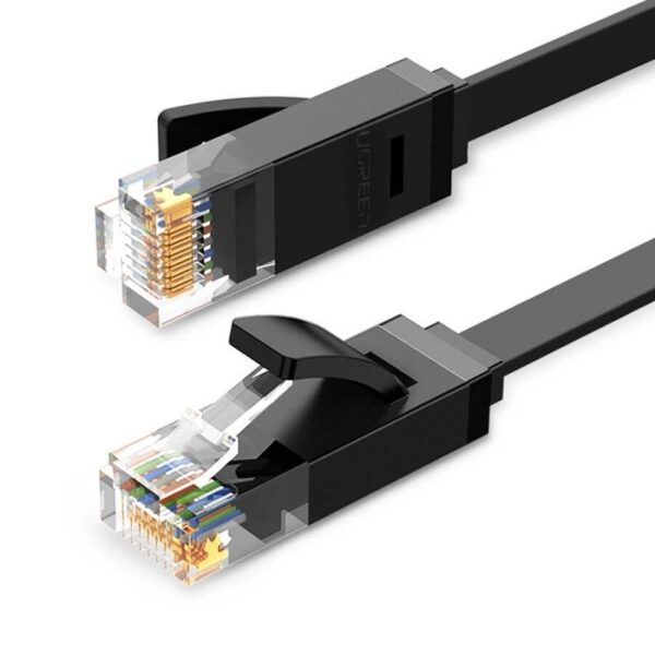 Płaski kabel sieciowy UGREEN Ethernet RJ45, Cat.6, UTP, 8m (czarny)