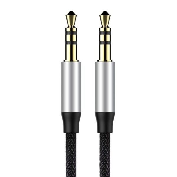 Kabel audio mini jack 3,5mm AUX Baseus Yiven 1,5m (czarno-srebrny) - obrazek 2