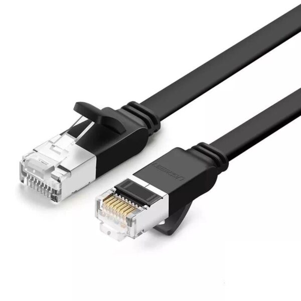 Płaski kabel sieciowy UGREEN z metalowymi wtyczkami, Ethernet RJ45, Cat.6, UTP, 0.5m (czarny)