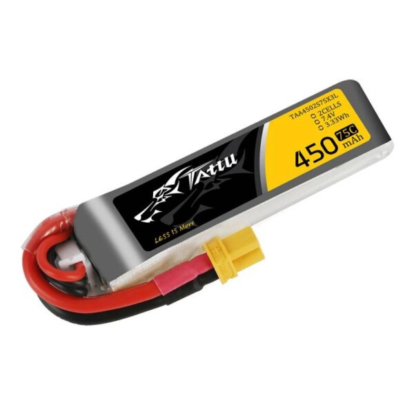 Akumulator Tattu 450mAh 7.4V 75C 2S1P Long XT30 - obrazek 2