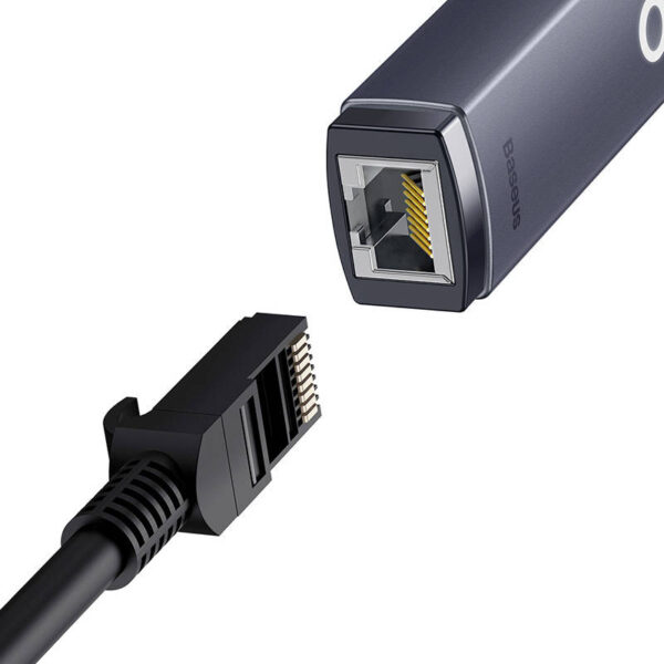 Adapter sieciowy Baseus Lite Series USB do RJ45, 1000Mbps (szary) - obrazek 4