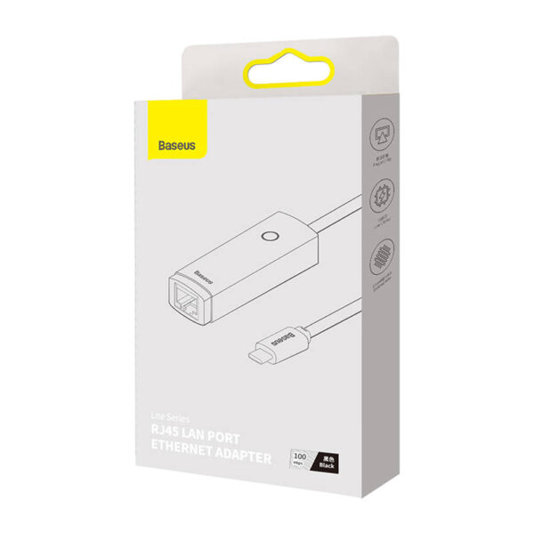 Adapter sieciowy Baseus Lite Series USB-C do RJ45, 100Mbps (czarny) - obrazek 7