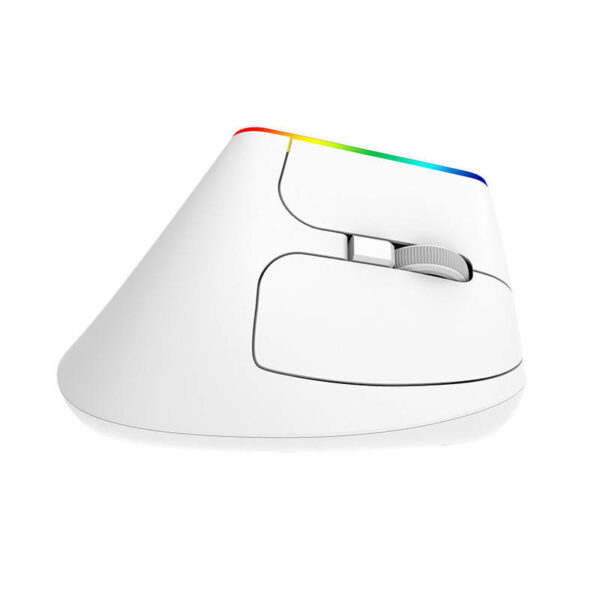 Bezprzewodowa mysz pionowa Delux M618C 2.4G 1600DPI RGB (biała) - obrazek 4