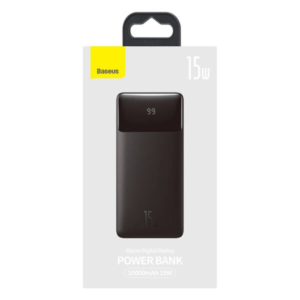 Powerbank Baseus Bipow 10000mAh, 2xUSB, USB-C, 15W (czarny) - obrazek 8