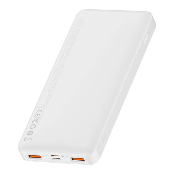 Powerbank Baseus Bipow 10000mAh, 2xUSB, USB-C, 20W (biały) - obrazek 2