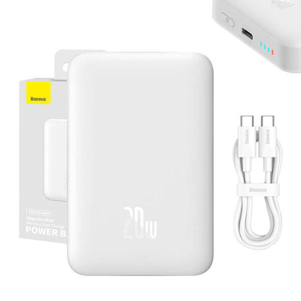 Powerbank magnetyczny Baseus Magnetic Mini 10000mAh 20W MagSafe (biały)