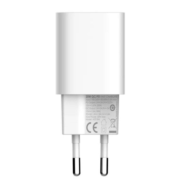 Ładowarka sieciowa LDNIO A2318M USB, USB-C + Kabel USB-C - Lightning - obrazek 2