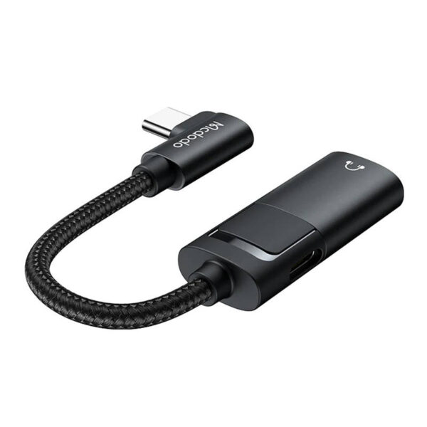 Adapter USB-C do AUX mini jack 3.5mm + USB-C, Mcdodo CA-1880 (czarny) - obrazek 3