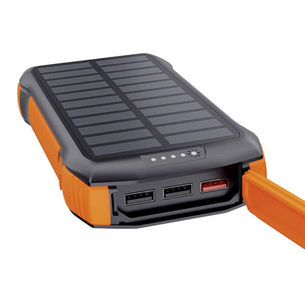 Powerbank solarny z ładowaniem indukcyjnym Choetech B567 3x USB  20000mAh 20W / QC 18W / Qi 10W (czarno-pomarańczowy) - obrazek 2