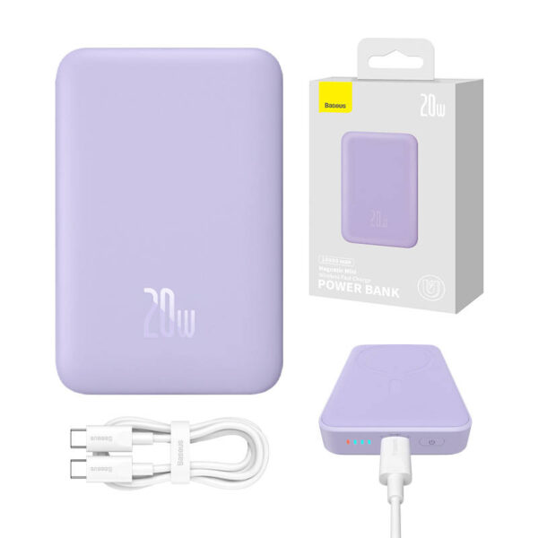 Powerbank magnetyczny Baseus Magnetic Mini 10000mAh 20W MagSafe (fioletowy)