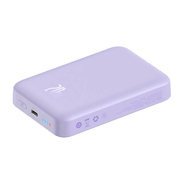 Powerbank magnetyczny Baseus Magnetic Mini 10000mAh 20W MagSafe (fioletowy) - obrazek 6