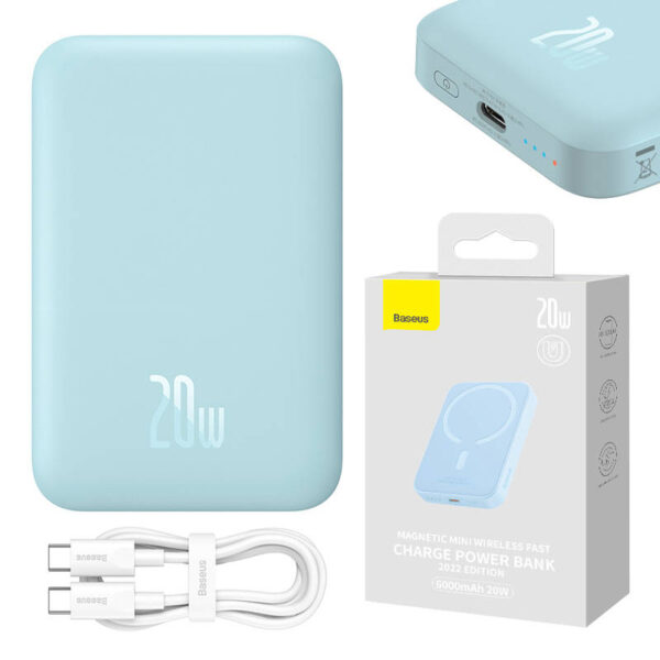 Powerbank magnetyczny Baseus Magnetic Mini 6000mAh 20W MagSafe (niebieski)