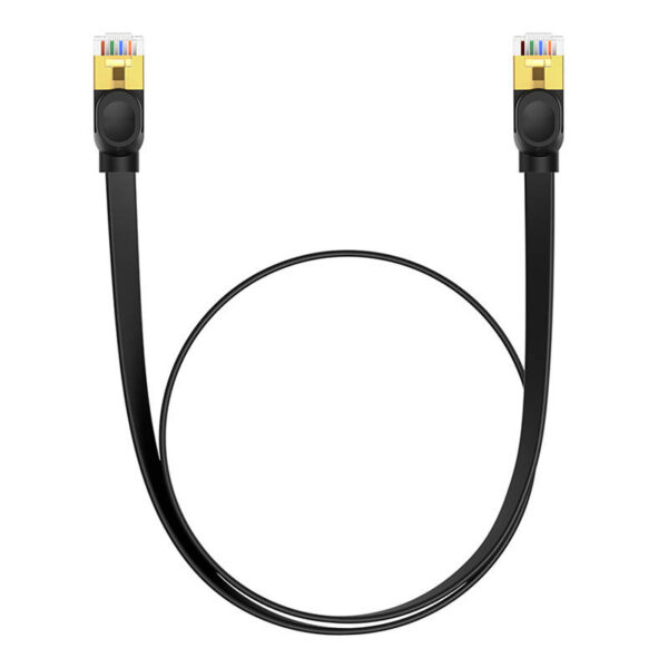 Płaski kabel sieciowy Baseus Ethernet RJ45, Gigabit, Cat.7, 1 m (czarny) - obrazek 7