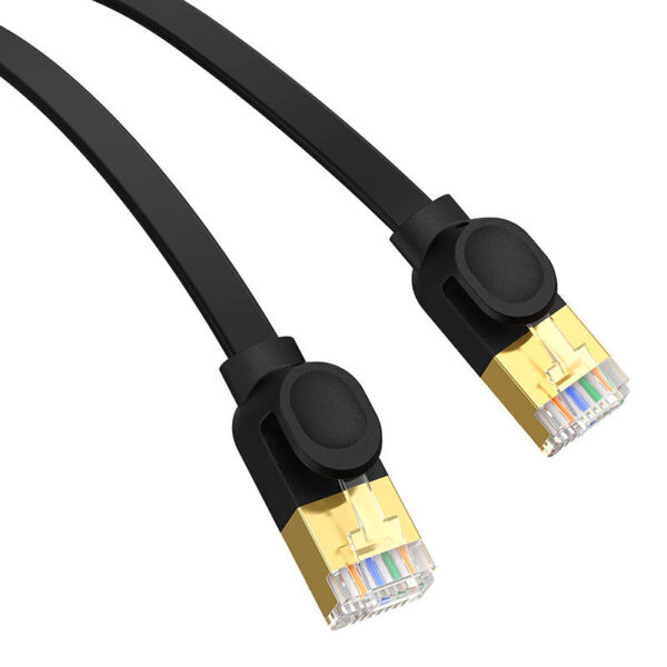 Płaski kabel sieciowy Baseus Ethernet RJ45, Gigabit, Cat.7, 1 m (czarny) - obrazek 3