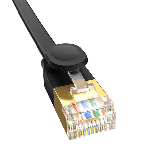 Płaski kabel sieciowy Baseus Ethernet RJ45, Gigabit, Cat.7, 1 m (czarny) - obrazek 6