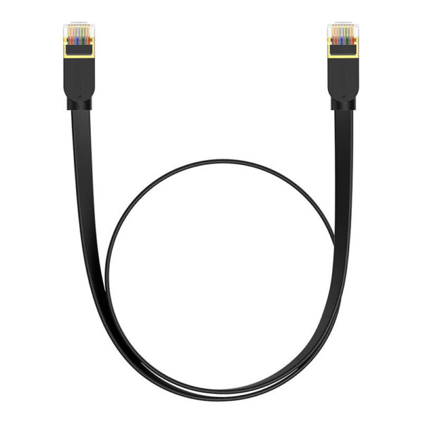 Płaski kabel sieciowy Baseus Ethernet RJ45, Gigabit, Cat.7, 1 m (czarny) - obrazek 2