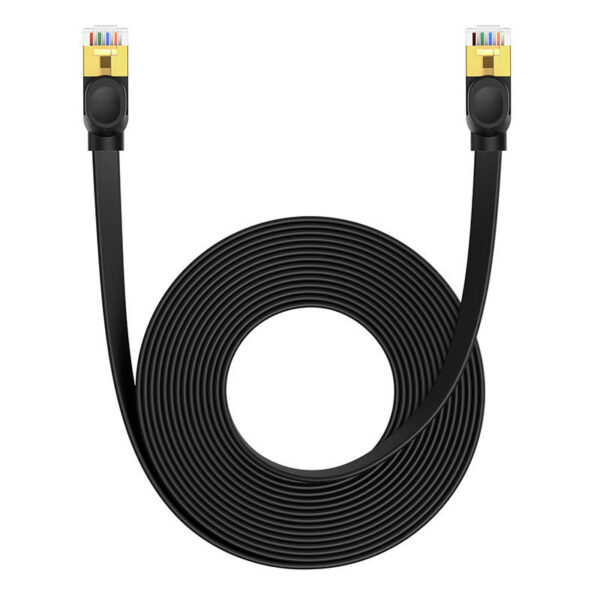 Płaski kabel sieciowy Baseus Ethernet RJ45, Gigabit, Cat.7, 8 m (czarny) - obrazek 7