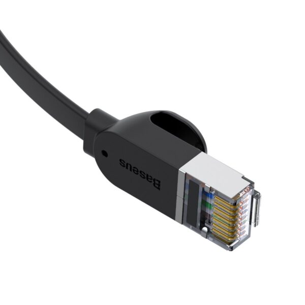 Płaski kabel sieciowy Baseus High Speed, Ethernet RJ45, Gigabit, Cat.6, 0,5m (czarny) - obrazek 4