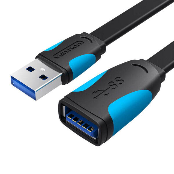 Płaski przedłużacz USB3.0 Vention VAS-A13-B300 3m czarny - obrazek 2