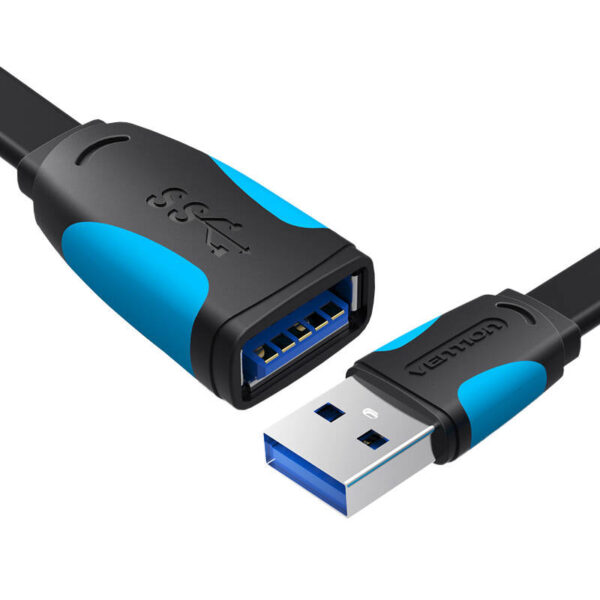 Płaski przedłużacz USB3.0 Vention VAS-A13-B300 3m czarny - obrazek 3