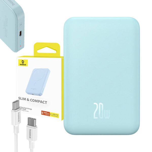 Magnetyczny mini powerbank Baseus 5000mAh 20W (niebieski) - obrazek 10