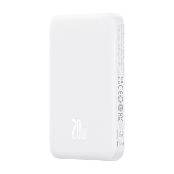 Magnetyczny mini powerbank Baseus 5000mAh 20W (biały) - obrazek 4