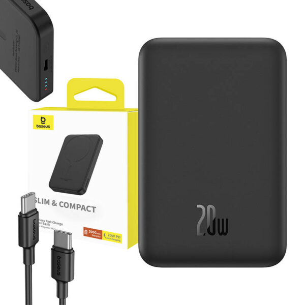 Magnetyczny mini powerbank Baseus 5000mAh 20W (czarny) - obrazek 10