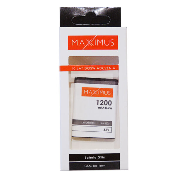 BATERIA MAXXIMUS DO NOKIA 3220 1200 mAh Li-Ion BL-5B - obrazek 3