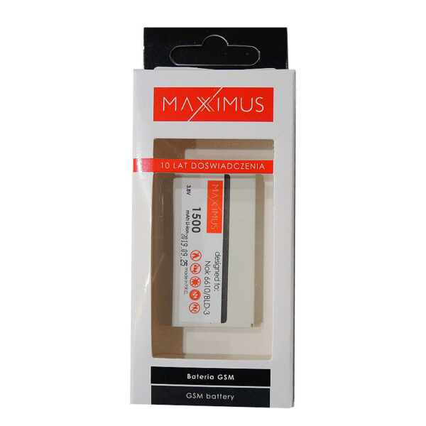 BATERIA MAXXIMUS DO NOKIA 6610 1500mAh Li-Ion BLD-3