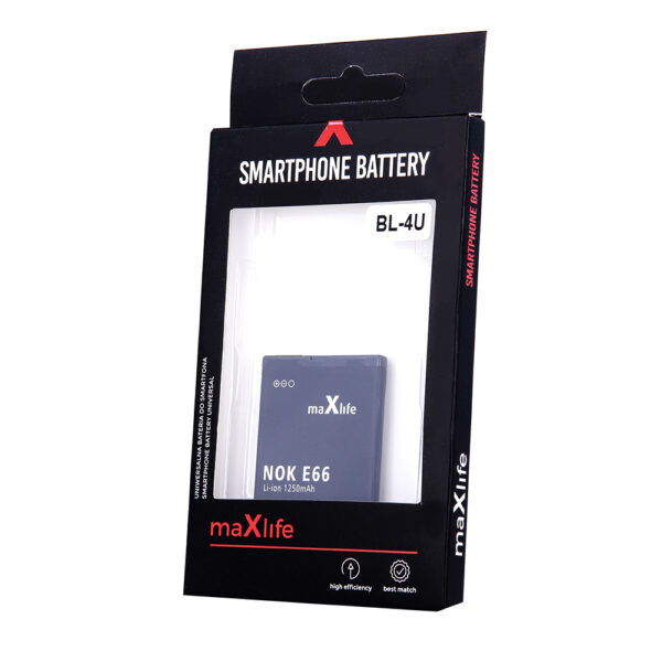 Bateria Maxlife do Nokia E66 / E75 / C5 / 3120 / BL-4U 1250mAh