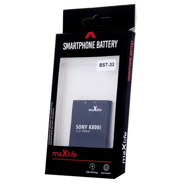 Bateria Maxlife do Sony Ericsson K530i / K550i / K800i / BST-33 1000mAh