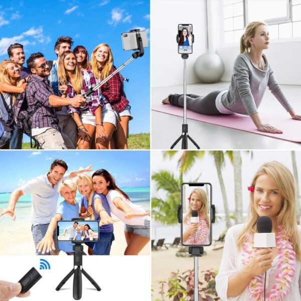 TECH-PROTECT L01S WIRELESS SELFIE STICK TRIPOD BLACK - obrazek 10