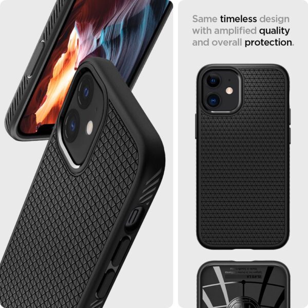 ETUI CASE SPIGEN LIQUID AIR DO IPHONE 12 MINI MATTE BLACK - obrazek 11