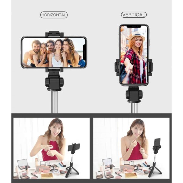 TECH-PROTECT L01S WIRELESS SELFIE STICK TRIPOD BLACK - obrazek 11