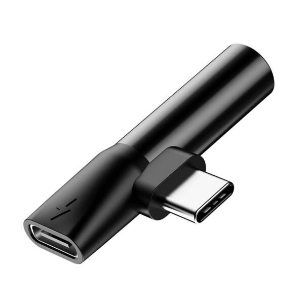 Adapter Audio Baseus USB-C do Mini Jack 3.5mm + USB-C (czarny) - obrazek 3