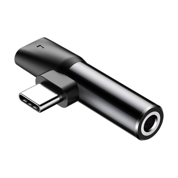 Adapter Audio Baseus USB-C do Mini Jack 3.5mm + USB-C (czarny) - obrazek 6