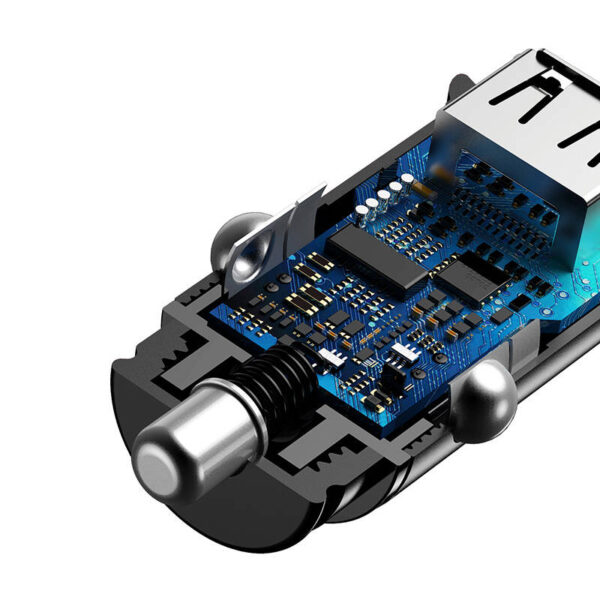 Ładowarka samochodowa Baseus Square 2xUSB QC3.0 5A 30W (czarna) - obrazek 6