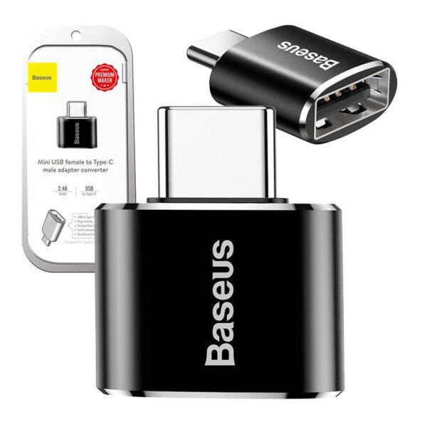 Adapter Baseus USB do USB Type-C 2,4A (czarny) - obrazek 12