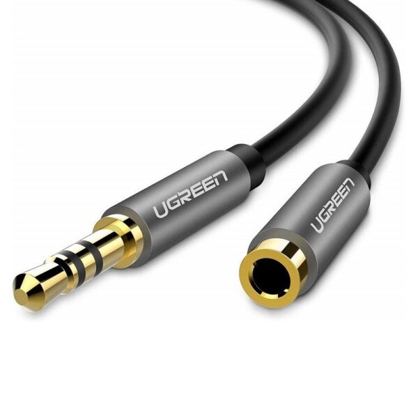 Przedłużacz audio AUX UGREEN AV118 kabel jack 3,5 mm, 1m (czarny) - obrazek 2