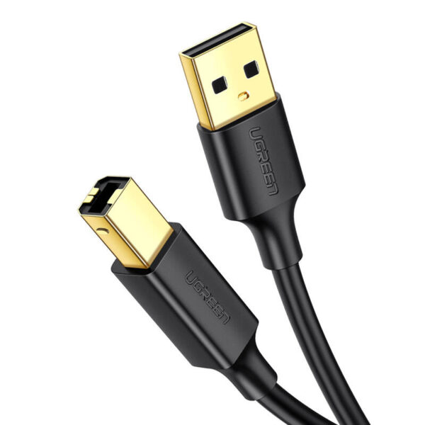 UGREEN US135 Kabel USB 2.0 A-B do drukarki, pozłacany, 3m (czarny) - obrazek 2