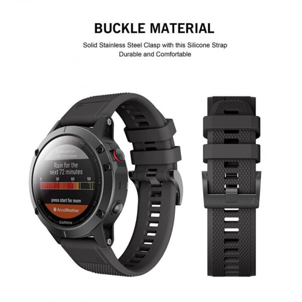 PASEK TECH-PROTECT SMOOTH GARMIN FENIX 5 / 6 / 6 PRO / 7 BLACK - obrazek 2