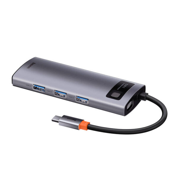 Hub 5w1 Baseus Metal Gleam Series, USB-C do 3x USB 3.0 + HDMI + USB-C PD - obrazek 4