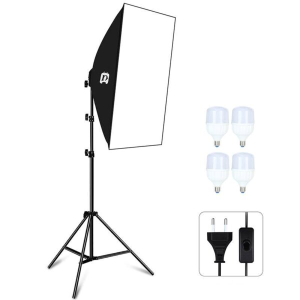 Zestaw studyjny Puluz Softbox LED 50x70cm, statyw, żarówki LED 4 szt PU5071EU - obrazek 2