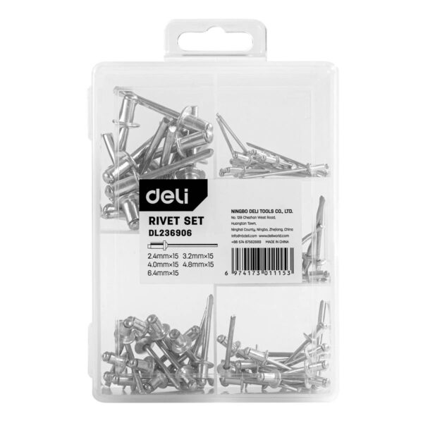 Zestaw nitów Deli Tools EDL236906 (75 sztuk) - obrazek 2