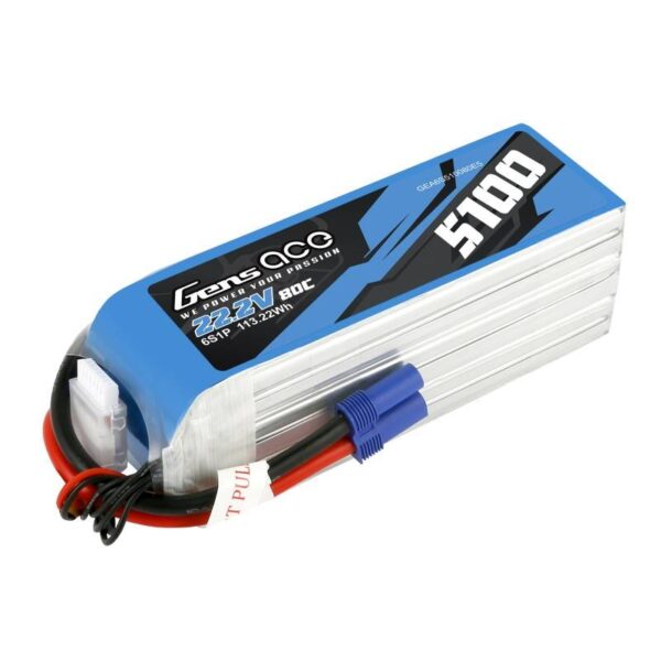 Akumulator GensAce 5100mAh 22.2V 80C 6S1P EC5 - obrazek 2