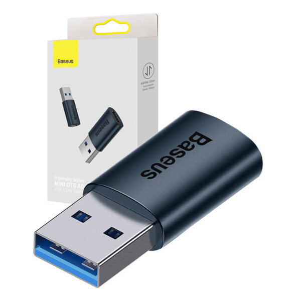 Adapter USB-A do USB-C Baseus Ingenuity OTG (niebieski)